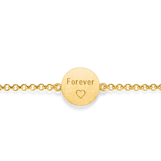 Armband mit Gravur Forever Love, Gold und Fairtrade Silber von jan Spille-goldschmied online shop