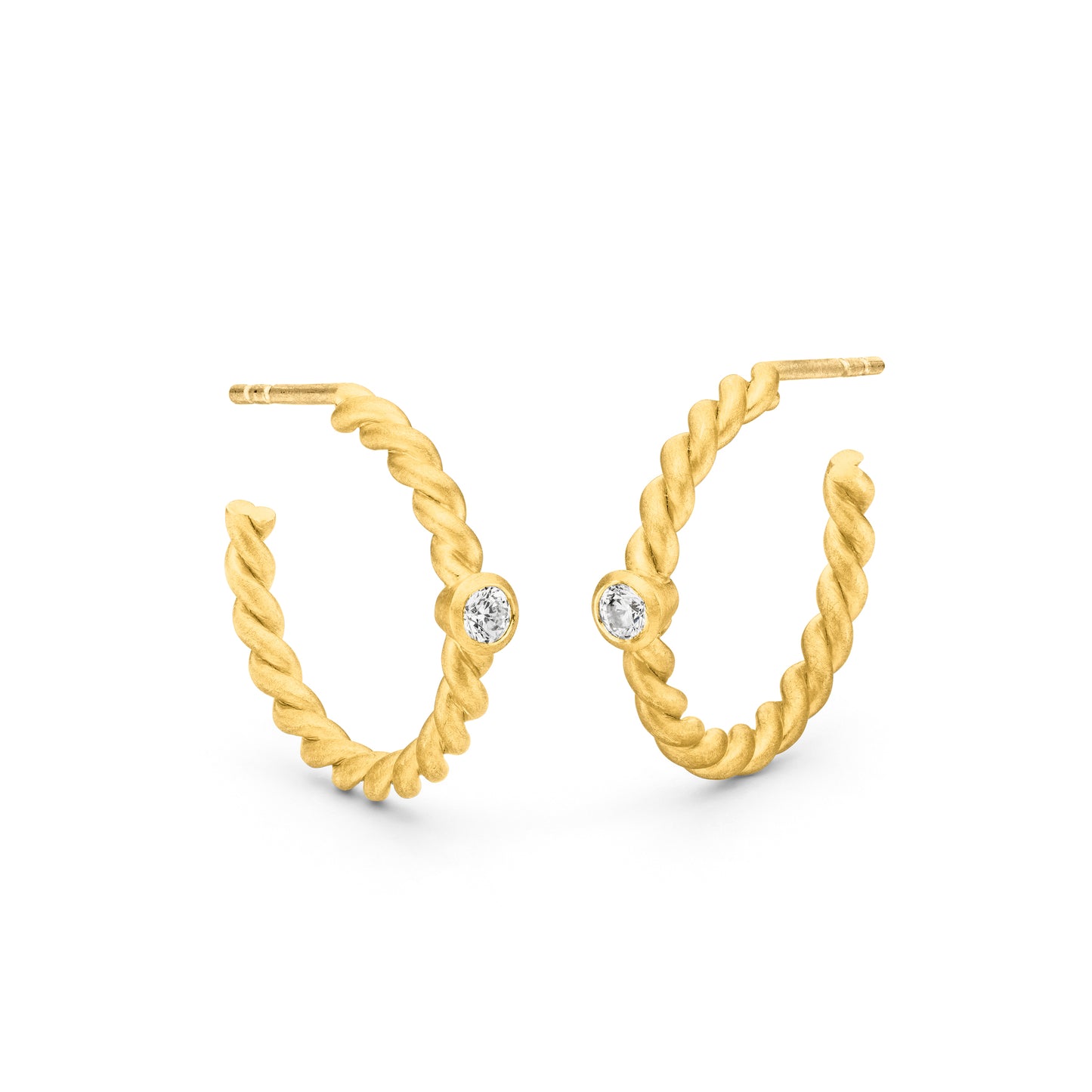 gold ohrringe mit diamant creolen kordel kollektion jan spille fairtradegold