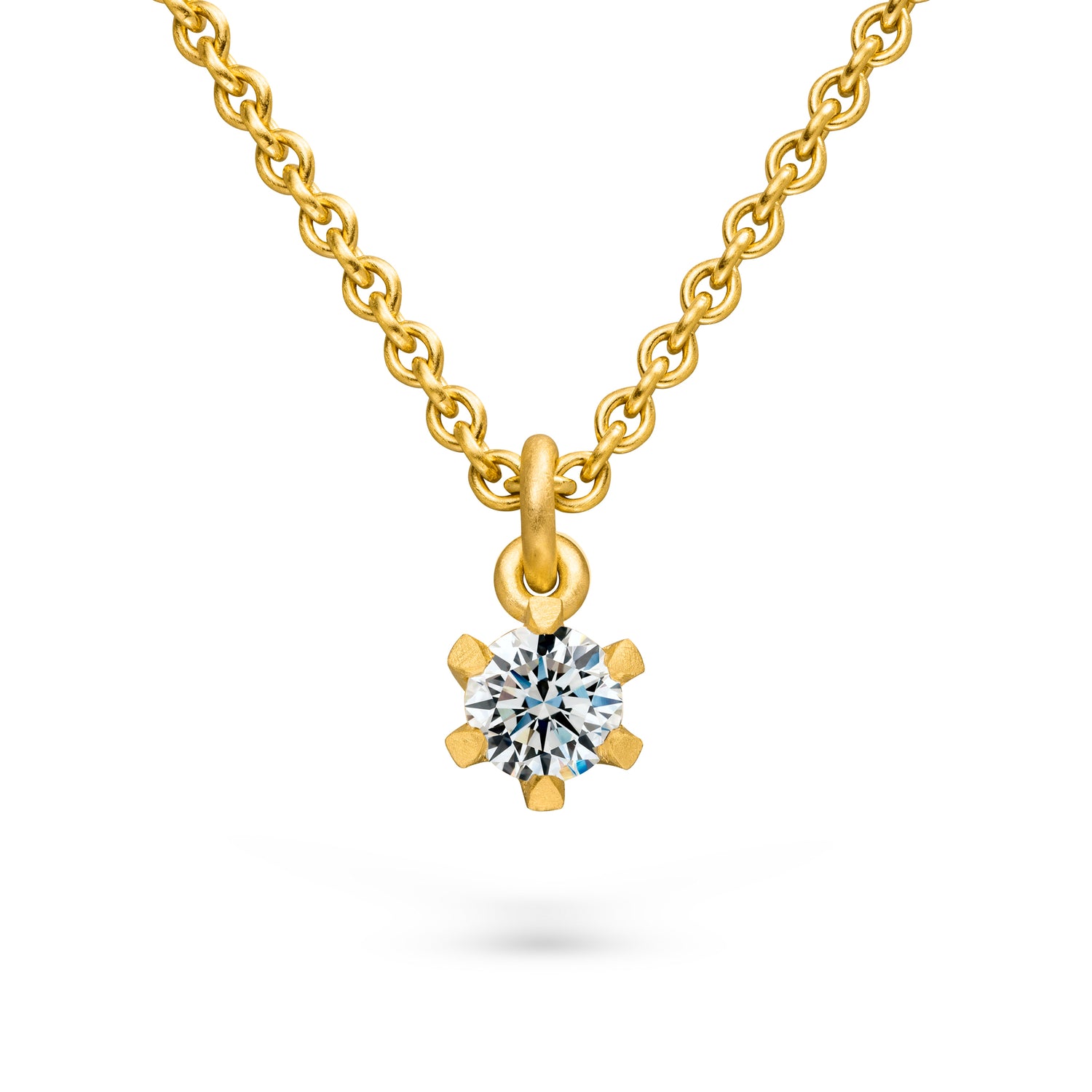 750er Gelbgoldkette mit Diamant – Fairtrade-zertifiziert und nachhaltig gefertigt von Jan Spille in Hamburg