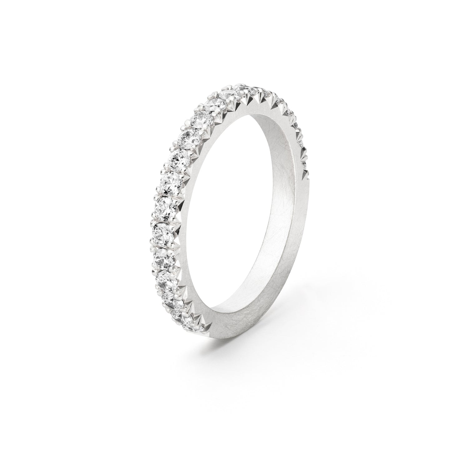 Verlobungsring von jan spille-schmuck hamburg Fischgrät in 18 kt Weissgold und ethischen diamanten