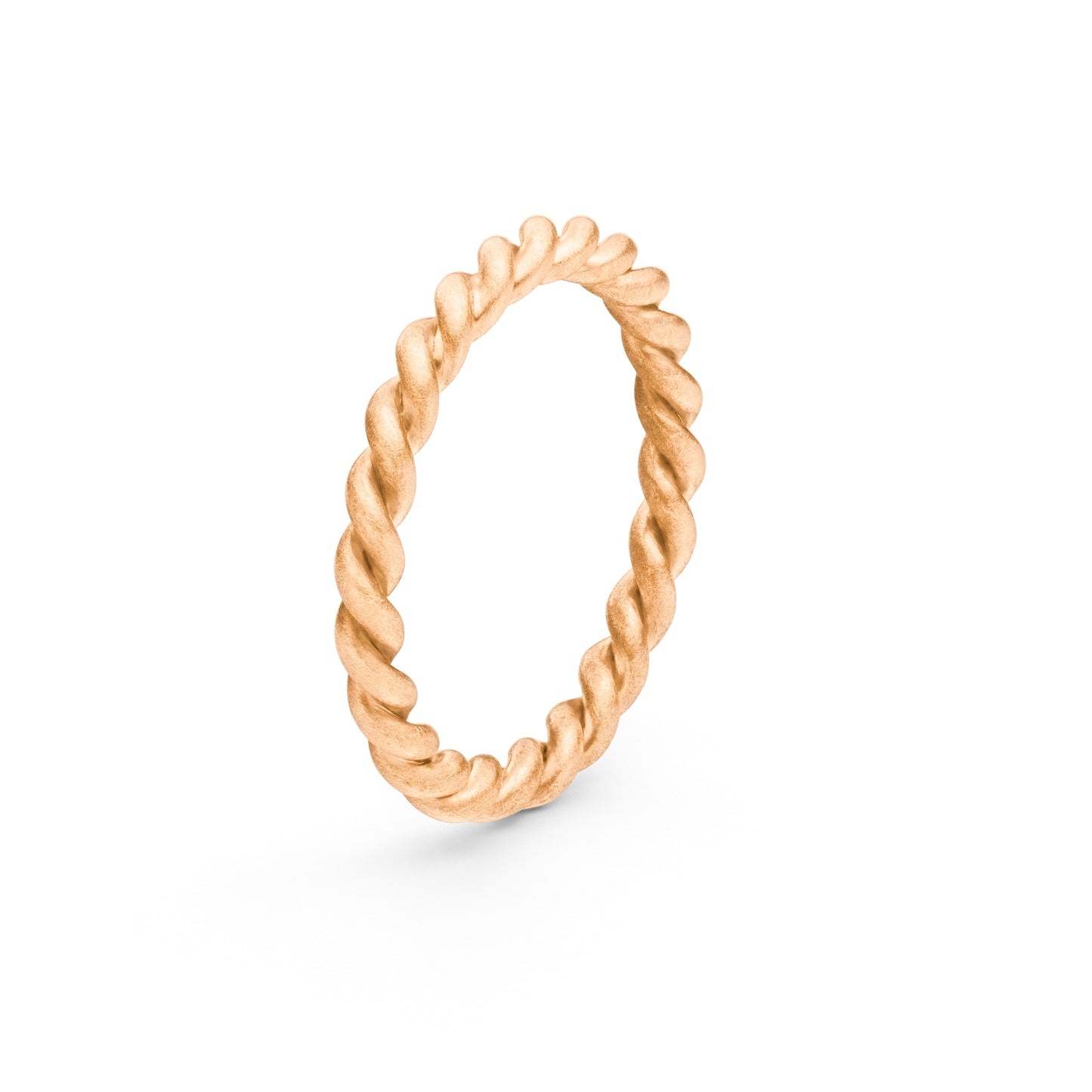 geflochtener ring damen aus rosé gold gebürstet kordel kollektion jan spille schmuck