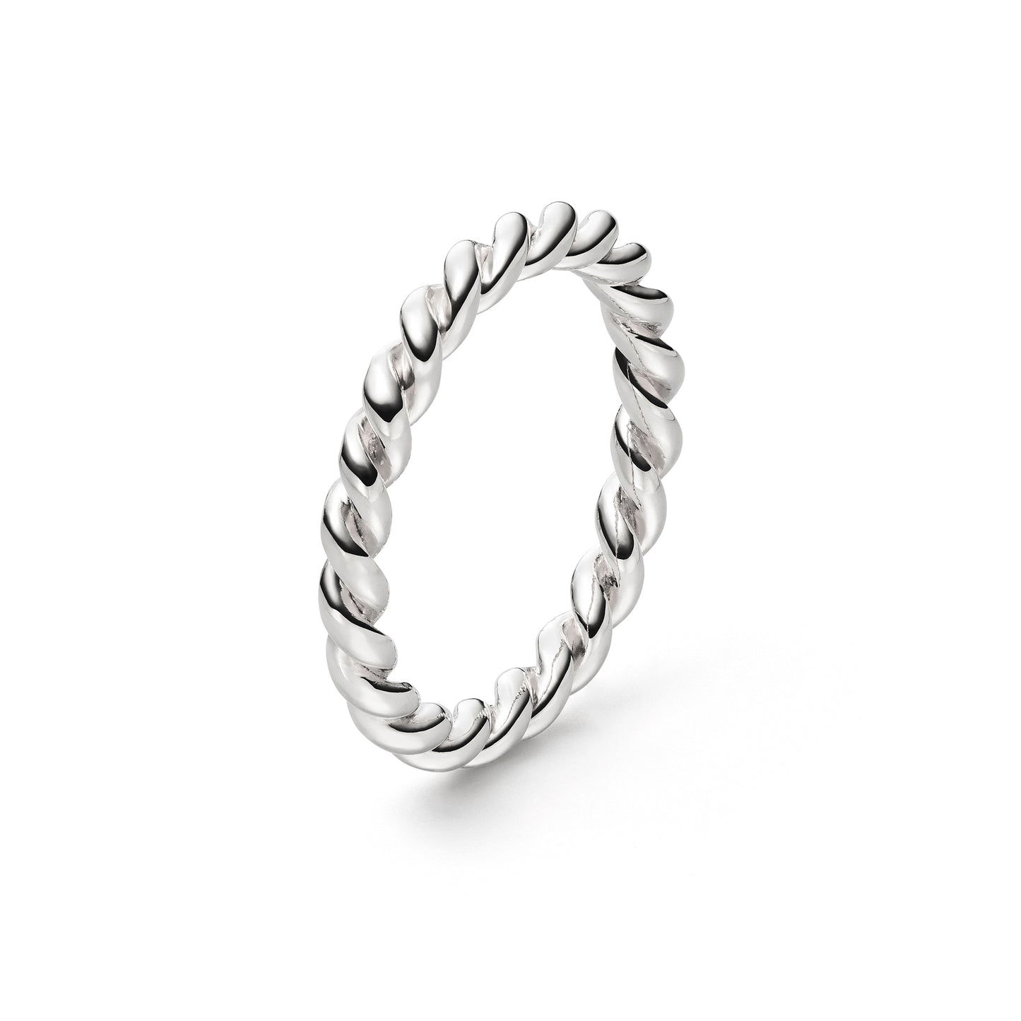 ring silber geflochten aus weißgold poliert kordel kollektion jan spille schmuck