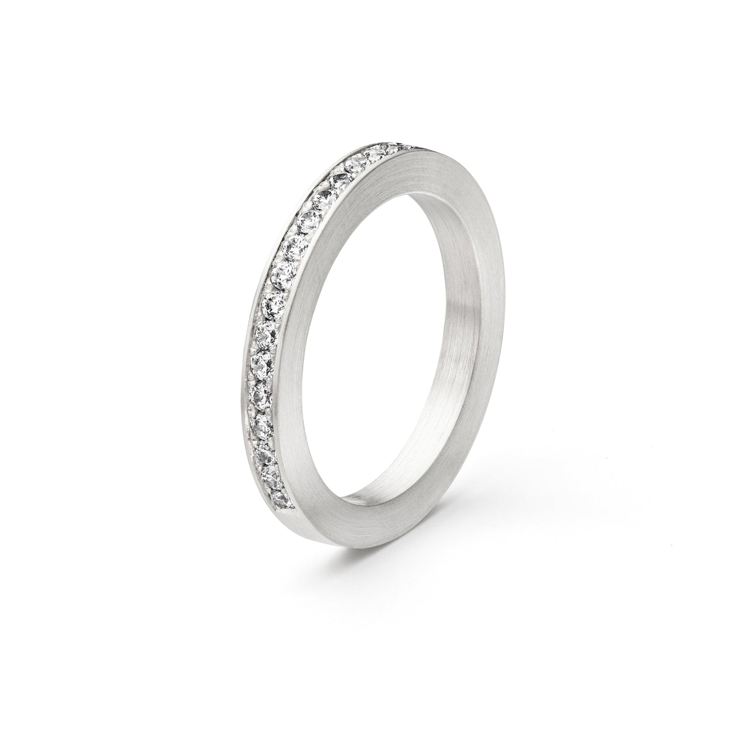 Unisex Pavé Ring in 18 kt Weissgold mit ethischen Diamanten