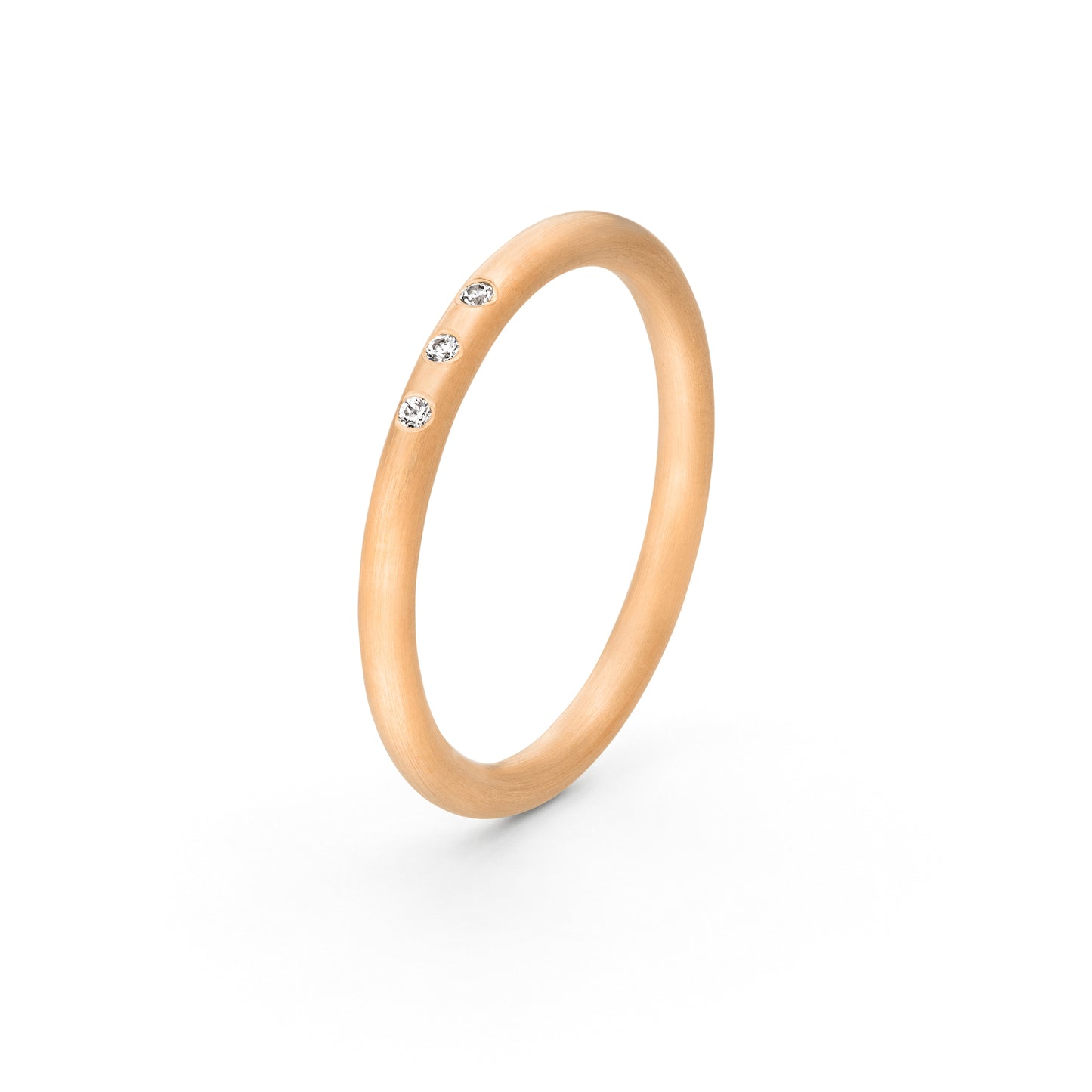 Runder Ring mit ethischen Diamanten unisex aus 18 k Roségold
