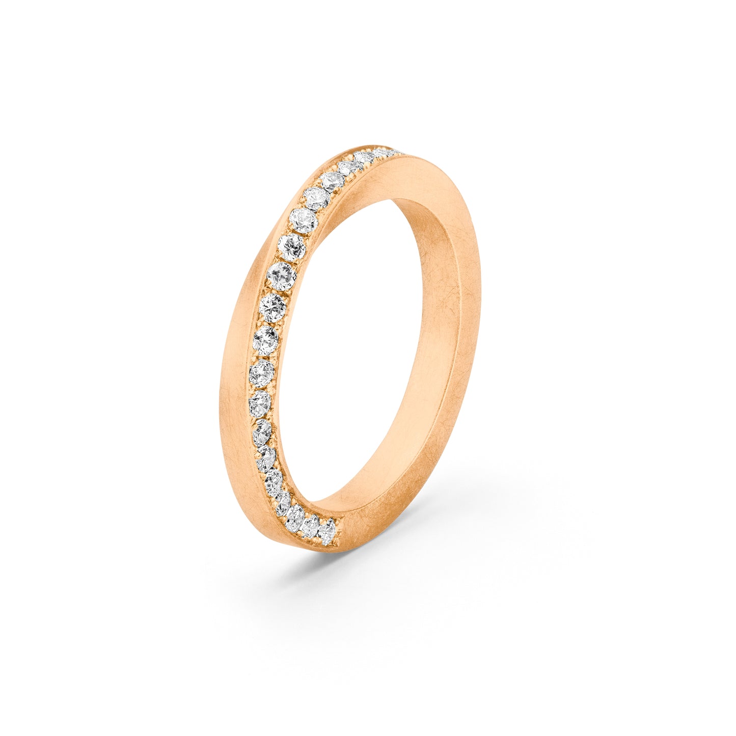 Nachhaltiger Ring Gold gedreht mit ethischen Diamanten in Roségold von Jan Spille goldschmied online shop