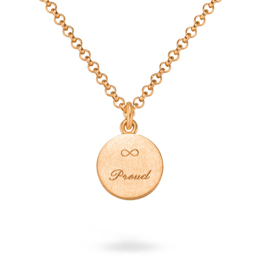 Proud Kettenanhänger aus Fairtrade Silber. Unisex und fair von Jan Spille Schmuck. Rosegold