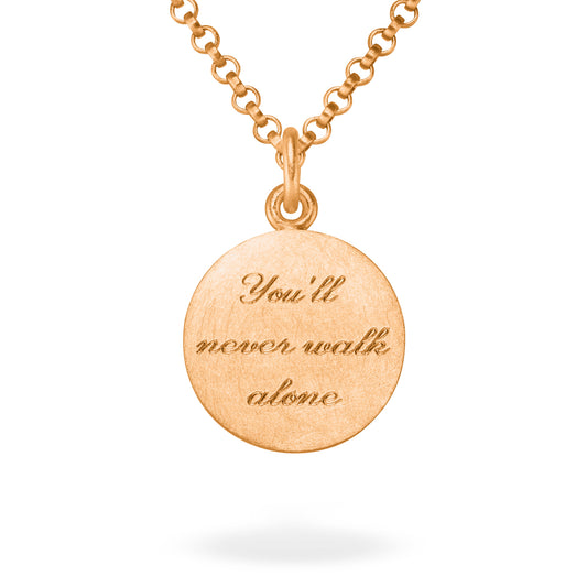 Kettenanhänger You never walk alone in Roségold – fair & handgefertigt von Jan Spille.