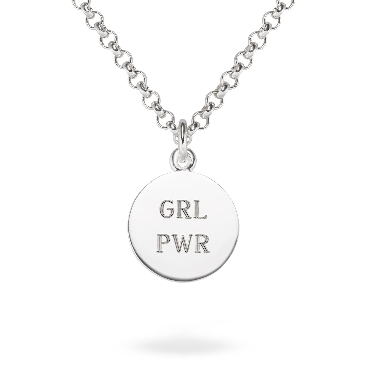 Kettenanhänger für die Frau. Grl Pwr aus Fairtrade Silber. Unisex Schmuck von Jan Spille-Schmuck aus Hamburg