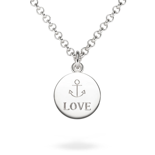 Unisex Kettenanhänger mit Anker kaufen im Onlineshop von Jan Spille aus Hamburg. Fairtrade Silber