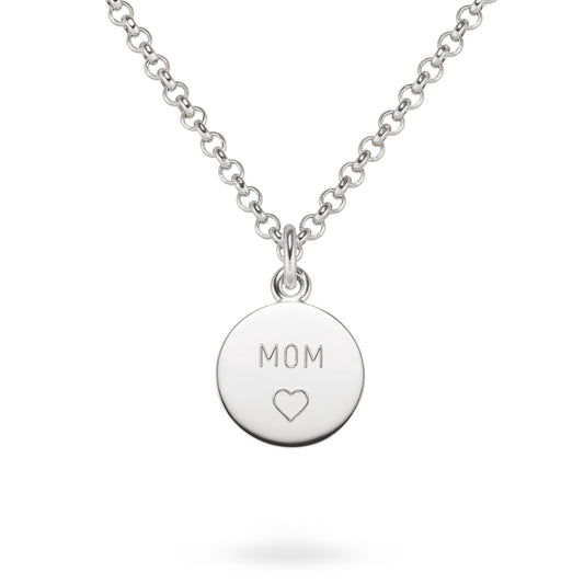 MOM Kettenanhänger für die Frau, Mutter und Liebe des Lebens. Fairtrade Silber, vergoldet. Jan Spille schmuck