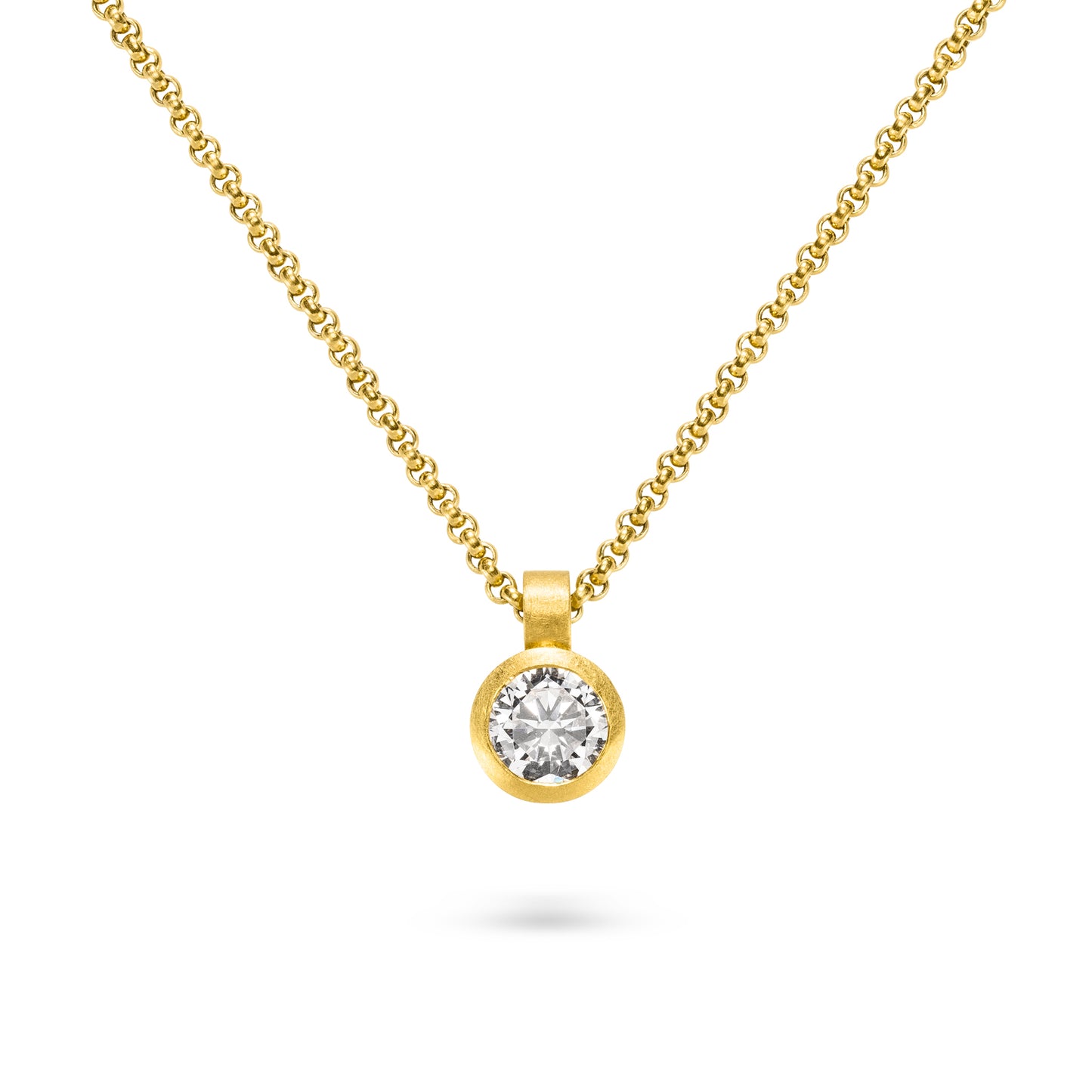feiner kettenanhänger gold mit stein aus Fairtrade Gold