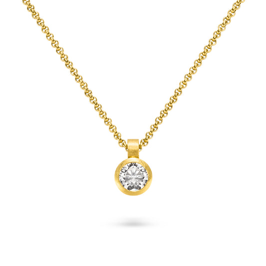 feiner kettenanhänger gold mit stein aus Fairtrade Gold