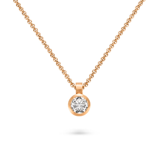 zarter kettenanhänger gold mit stein aus Fairtrade Gold von jan Spille schmuck