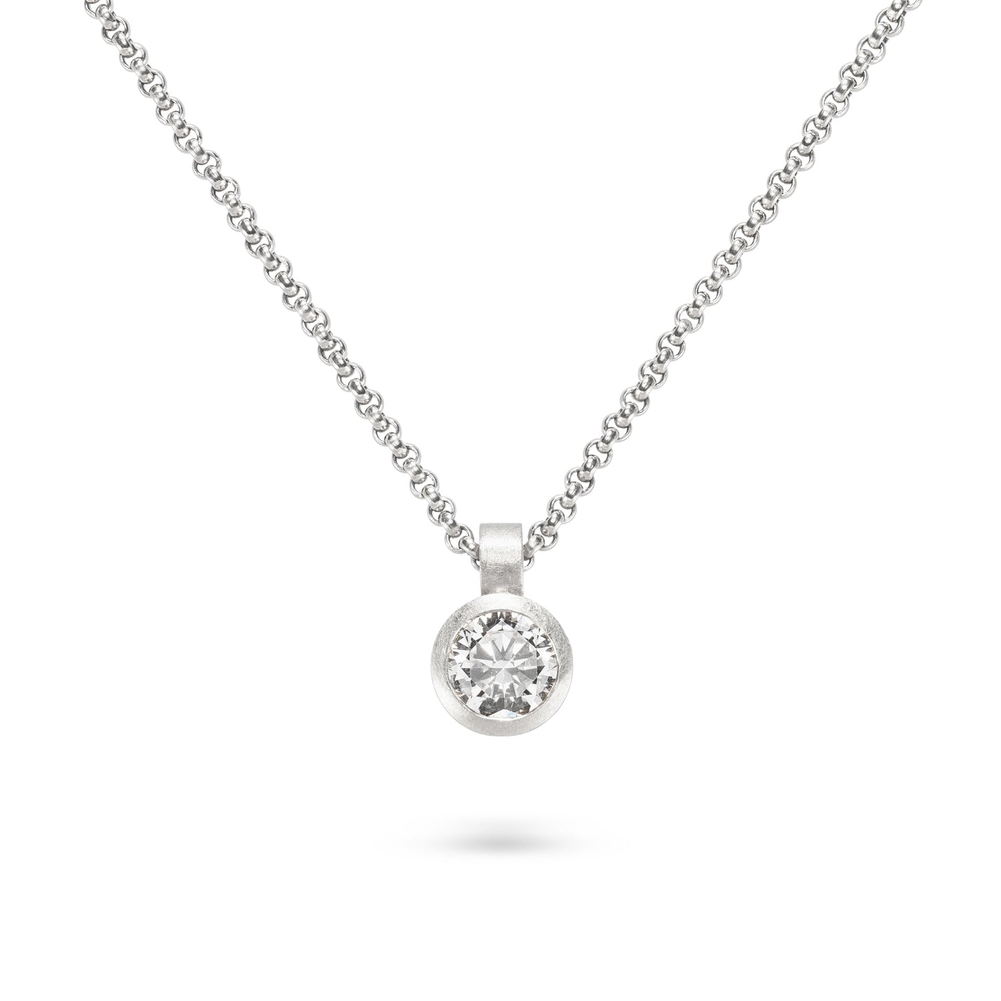kettenanhänger gold mit stein aus Fairtrade Weissgold und konfliktfreier Diamant von jan Spille schmuck