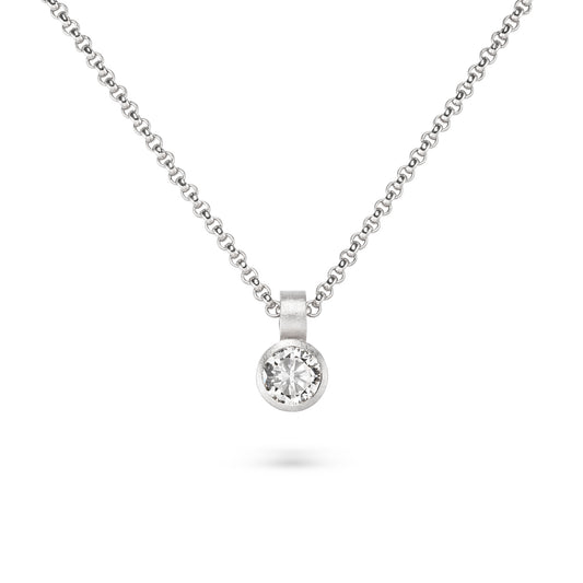 schlichte diamant kette Fairtrade Weissgold der spotlight Collection