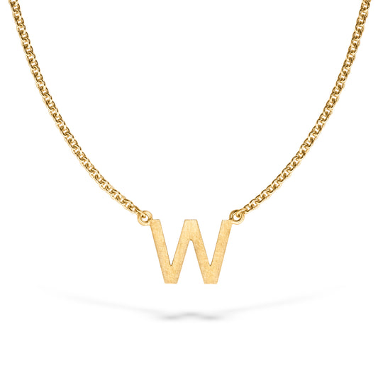 Handgefertigtes Words & Letters-Anhänger No.1 // Buchstabe aus Gelbgold – faires Gold, stilvoll & hochwertig