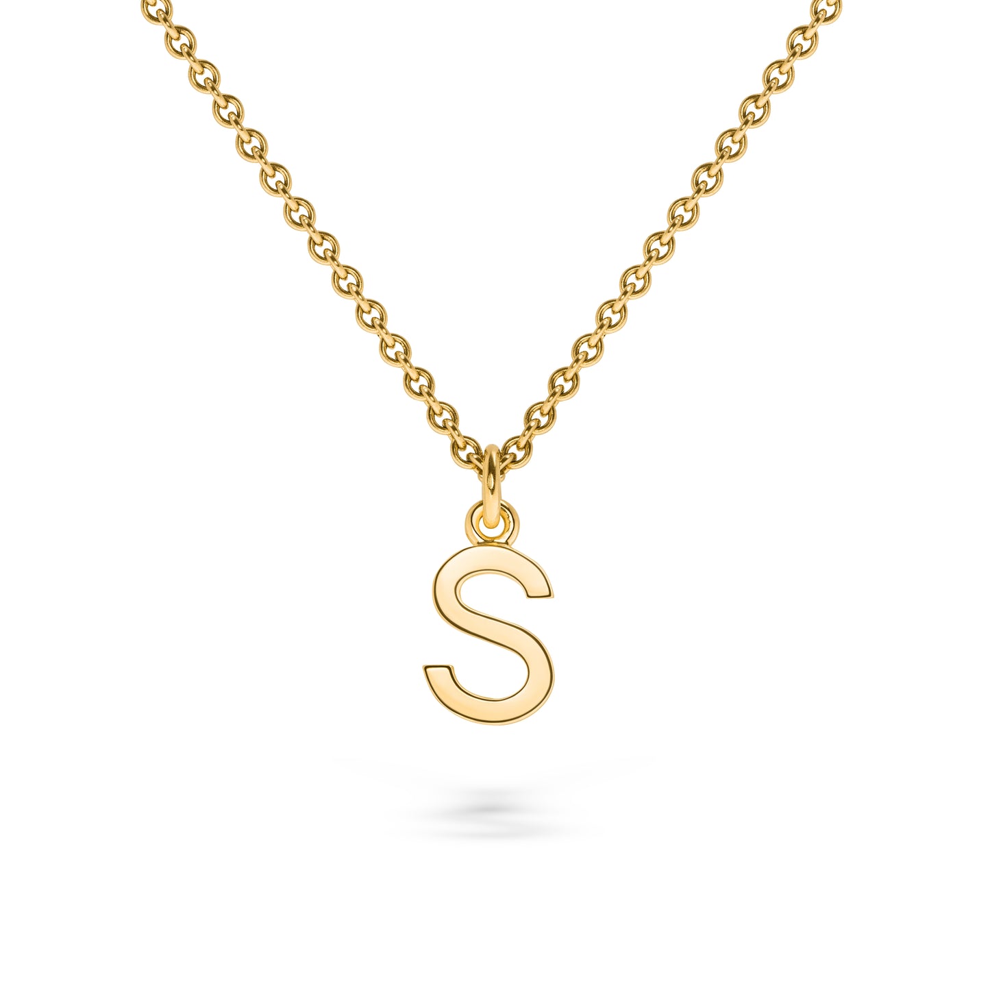 Buchstabenkette aus Gelbgold, echtgold & handgefertigt. Fairer Schmuck von Jan Spill