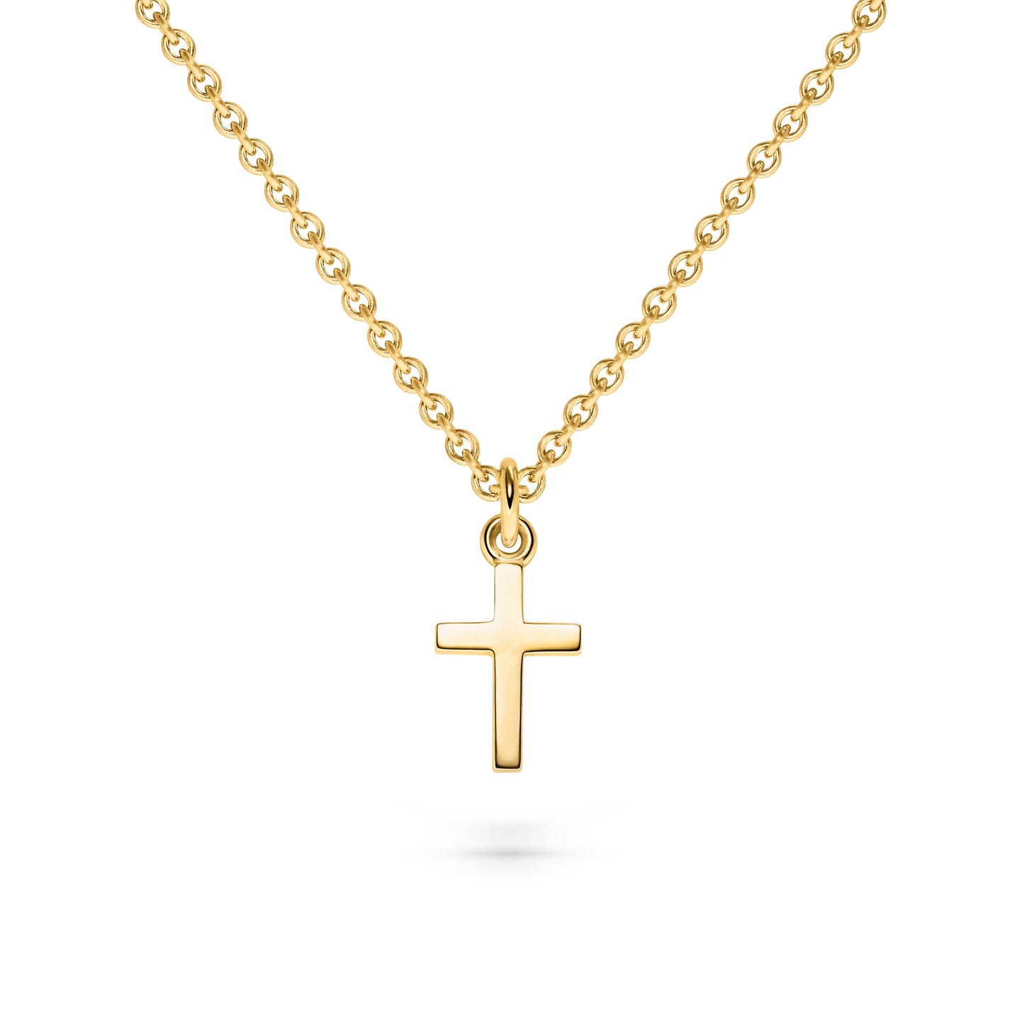 Handgefertigter Words & Letters-Anhänger No.1 // Kreuz aus Gelbgold – faires Gold, stilvoll & hochwertig.