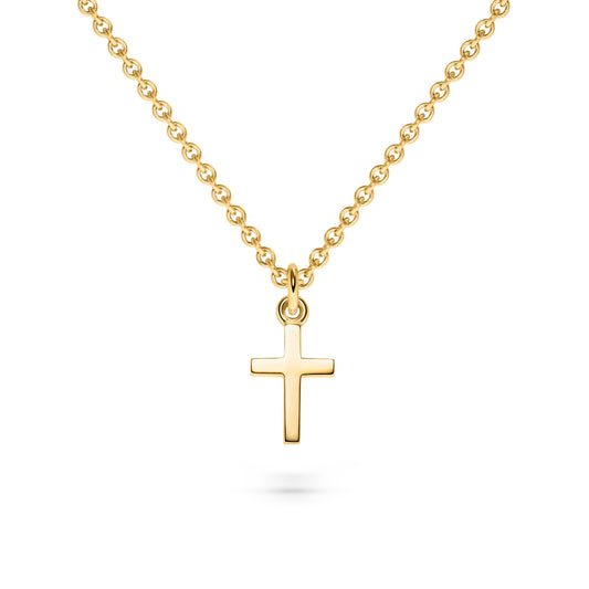 Handgefertigter Words & Letters-Anhänger No.1 // Kreuz aus Gelbgold – faires Gold, stilvoll & hochwertig.