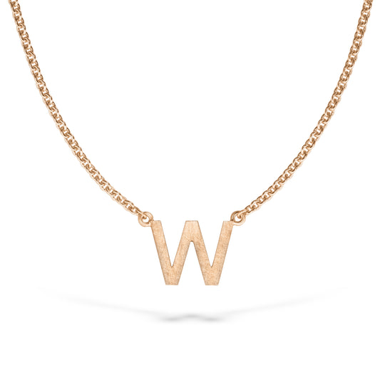 Words & Letters-Anhänger No.1 // Buchstabe aus Roségold – hochwertiger Jan Spille-Schmuck, fair gefertigt in Hamburg.