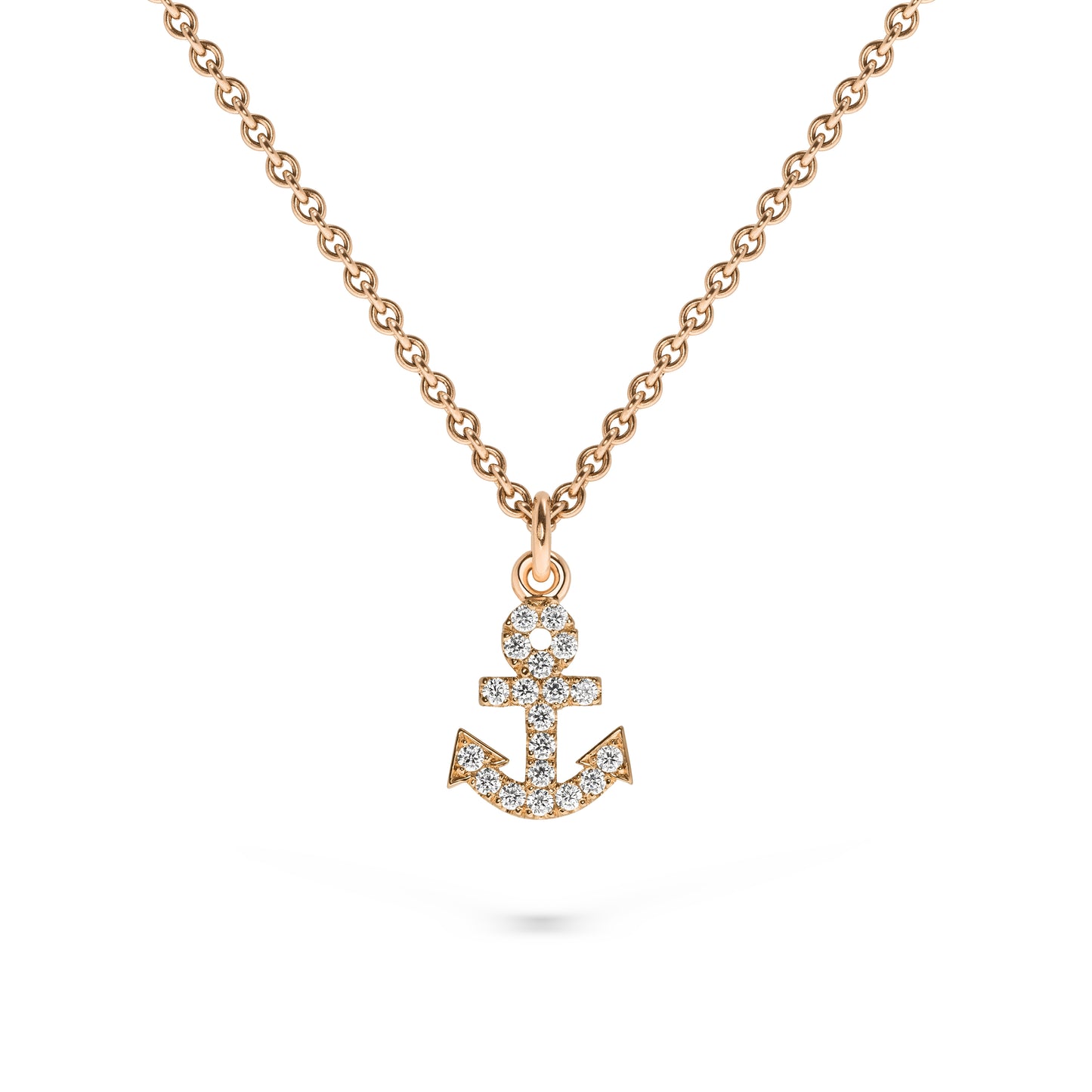 Nachhaltiger Words & Letters-Anhänger No.1 // Anker // Diamanten aus Roségold, echtgold & handgefertigt. Fairer Schmuck von Jan Spille