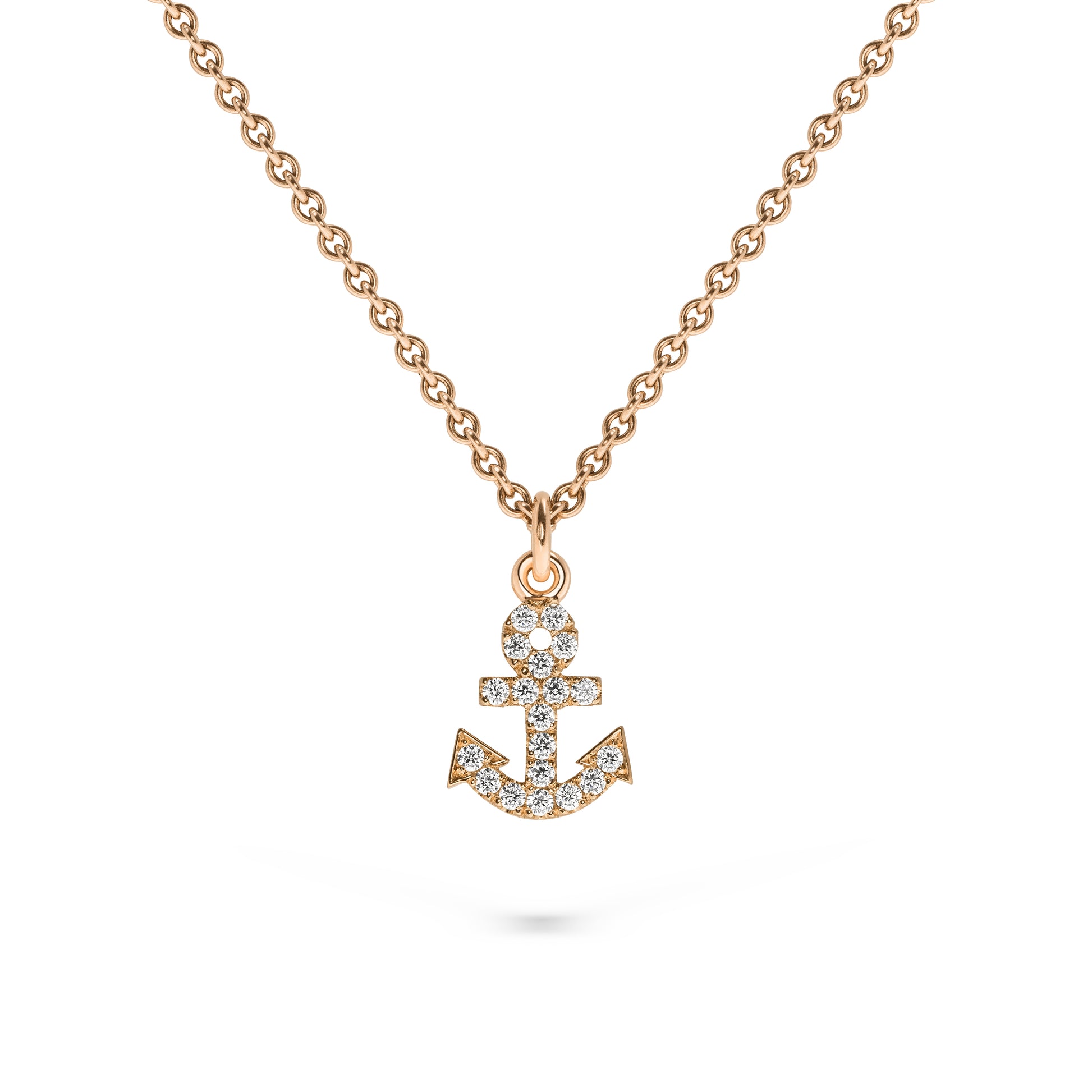 Nachhaltiger Words & Letters-Anhänger No.1 // Anker // Diamanten aus Roségold, echtgold & handgefertigt. Fairer Schmuck von Jan Spille