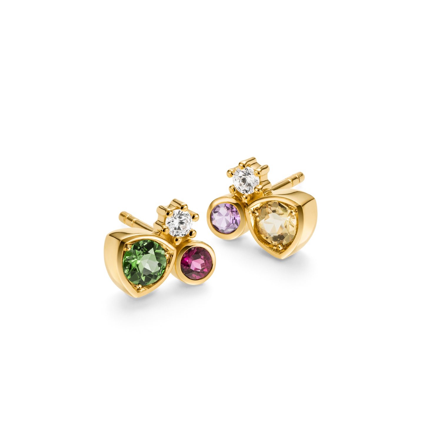 Fairtrade ohrstecker in gold mit edelstein der Diversity-Collection.