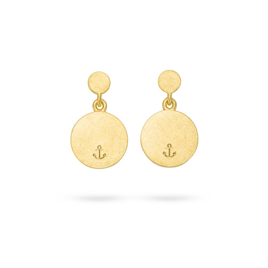 Ohrringe Gold Anker S in Gelbgold – fairer & nachhaltiger Schmuck von Jan Spille Hamburg