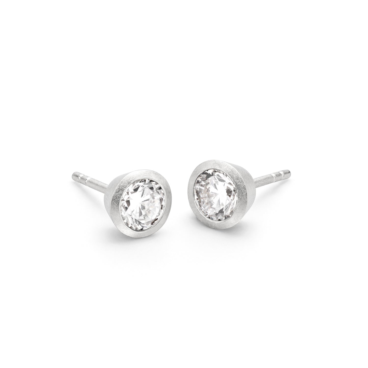 Minimalistische Diamant ohrstecker für männer weissgold