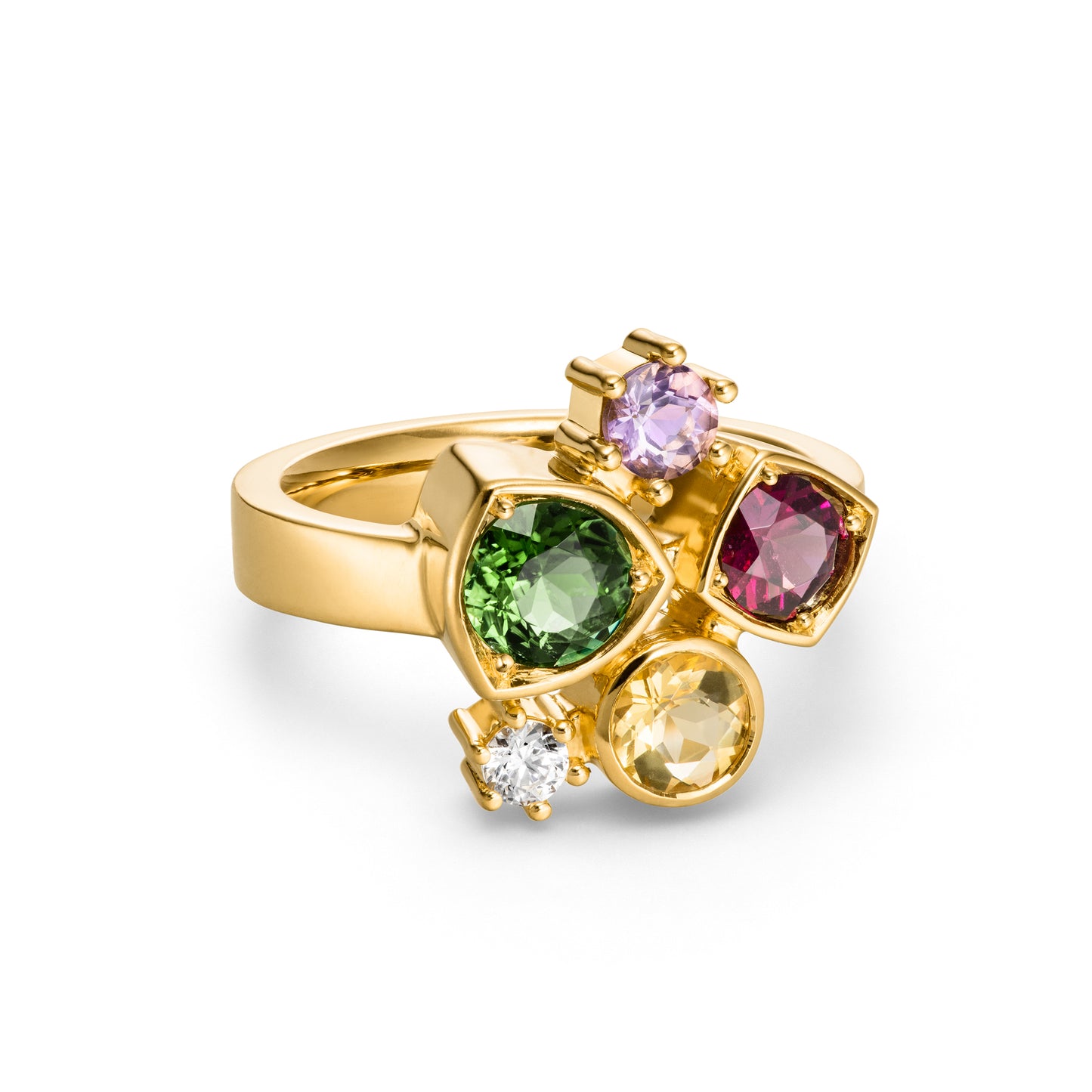 Masterpiece der Diversity-Collection Goldring von Schmuckdesigner Jan Spille aus Hamburg mit Fairen Edelsteinen