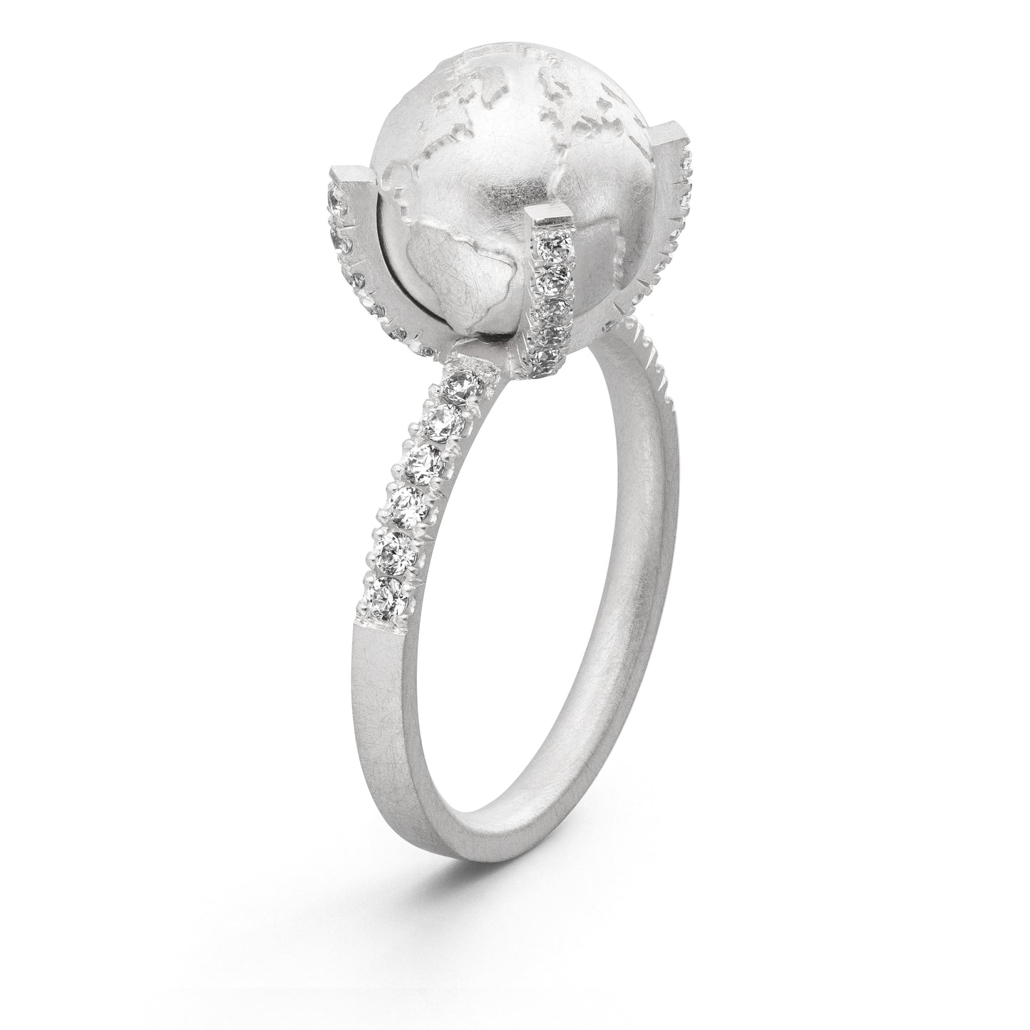 World-Ring No.2 // Krappenfassung // Diamanten