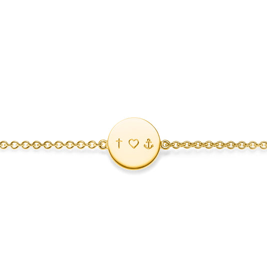 Armband mit Gravur Glaube Liebe Hoffnung aus Fairtrade Silber vergoldet von jan Spille schmuck
