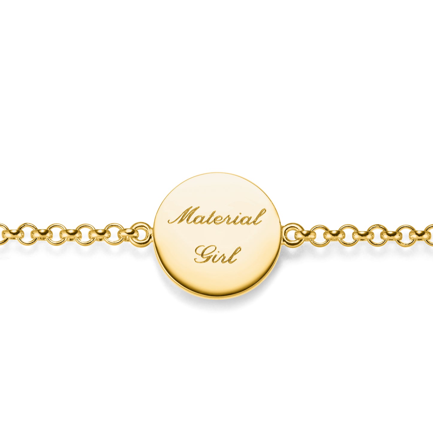 Armband für Damen mit Material Girl Gravur in Gold von Jan Spille