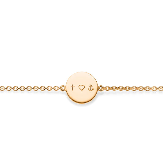 Armband mit Gravur Glaube Liebe Hoffnung aus Fairtrade Silber rosegold von jan Spille schmuck aus hamburg