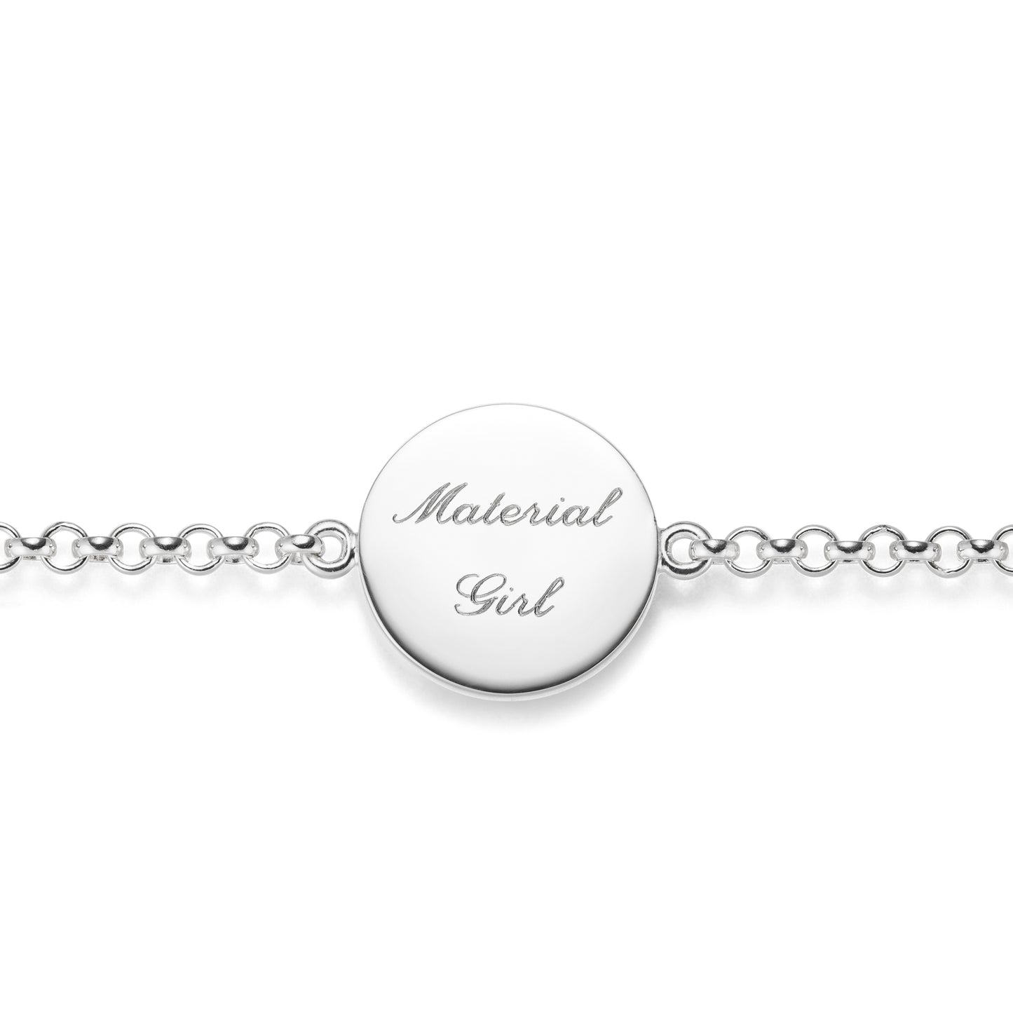 Armband für Damen mit Gravur Material Girl aus Fairtrade Silber von Jan Spille