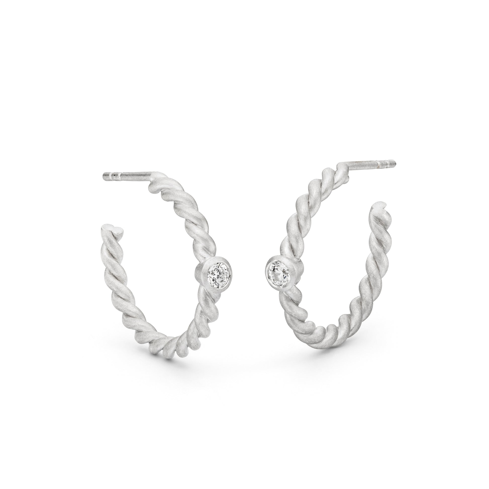 weißgold ohhringe mit diamant creolen kordel optik jan spille fairmined gold