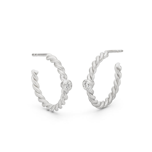 weißgold ohhringe mit diamant creolen kordel optik jan spille fairmined gold
