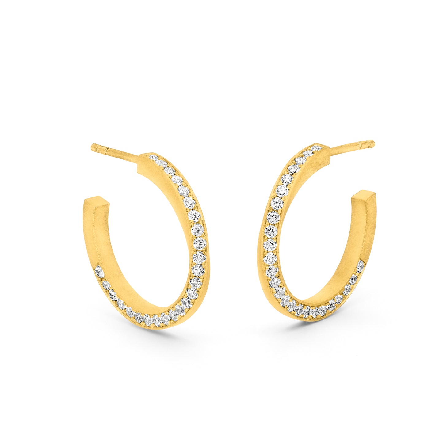 Ethischer Diamant Creolen Ohrschmuck aus Fairtrade Gelbgold