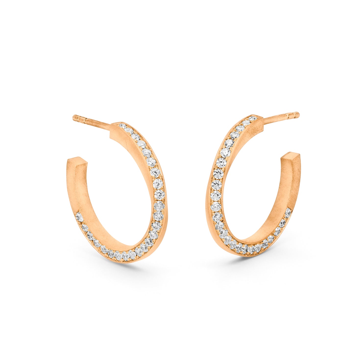 Ethischer Diamant Creolen Ohrschmuck aus Fairtrade Roségold von Jan Spille Goldschmied Online Shop