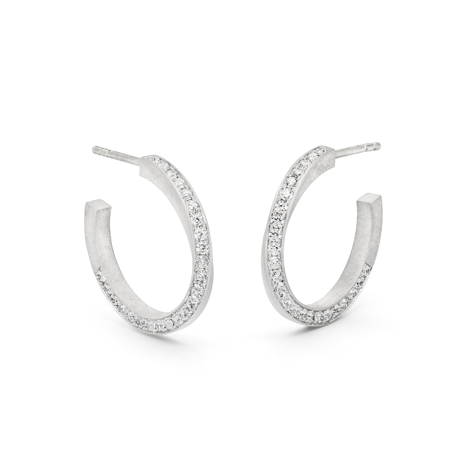 Creolen Ohrringe gedreht gold in weissgold fairtrade und mit ethischen diamanten