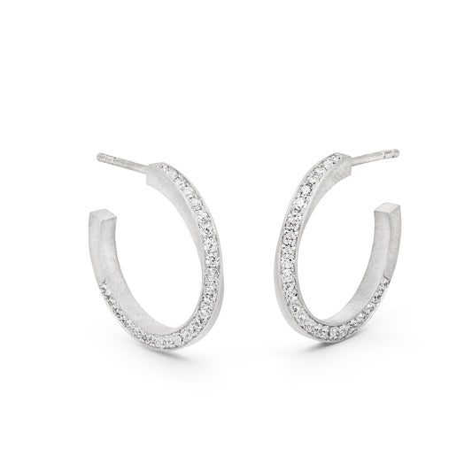 Ethischer Diamant Creolen Ohrschmuck aus Fairtrade weissgold