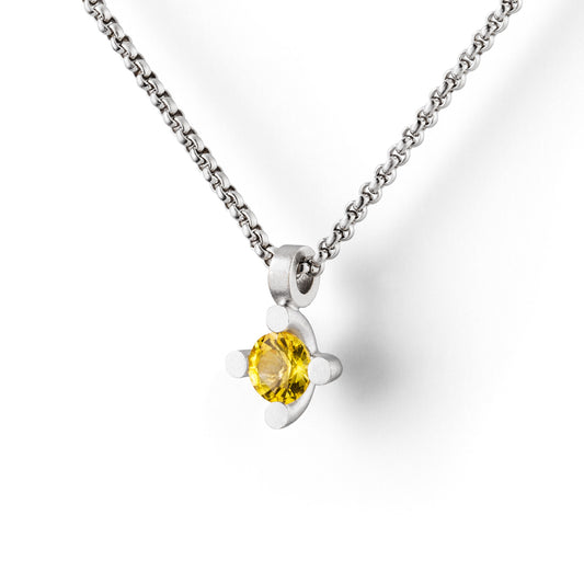 Ceylon-Kettenanhänger: Kette aus Gold mit Gelber Saphir.