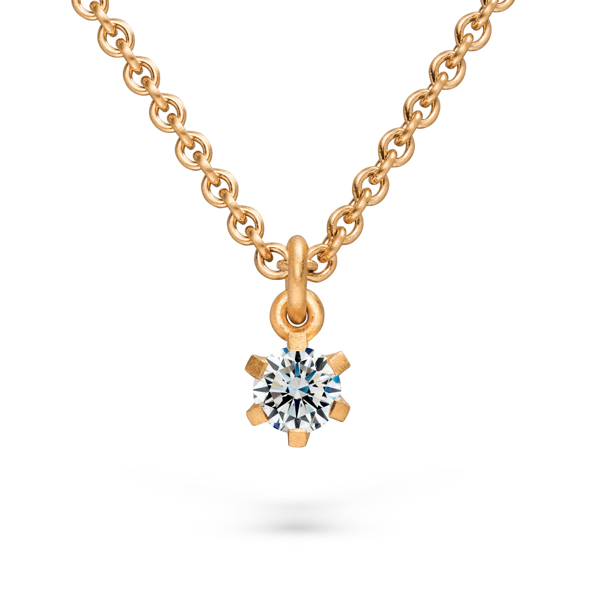 Zeitloser Kettenanhänger aus Echtgold und ein konfliktfreier Diamant Roségold
