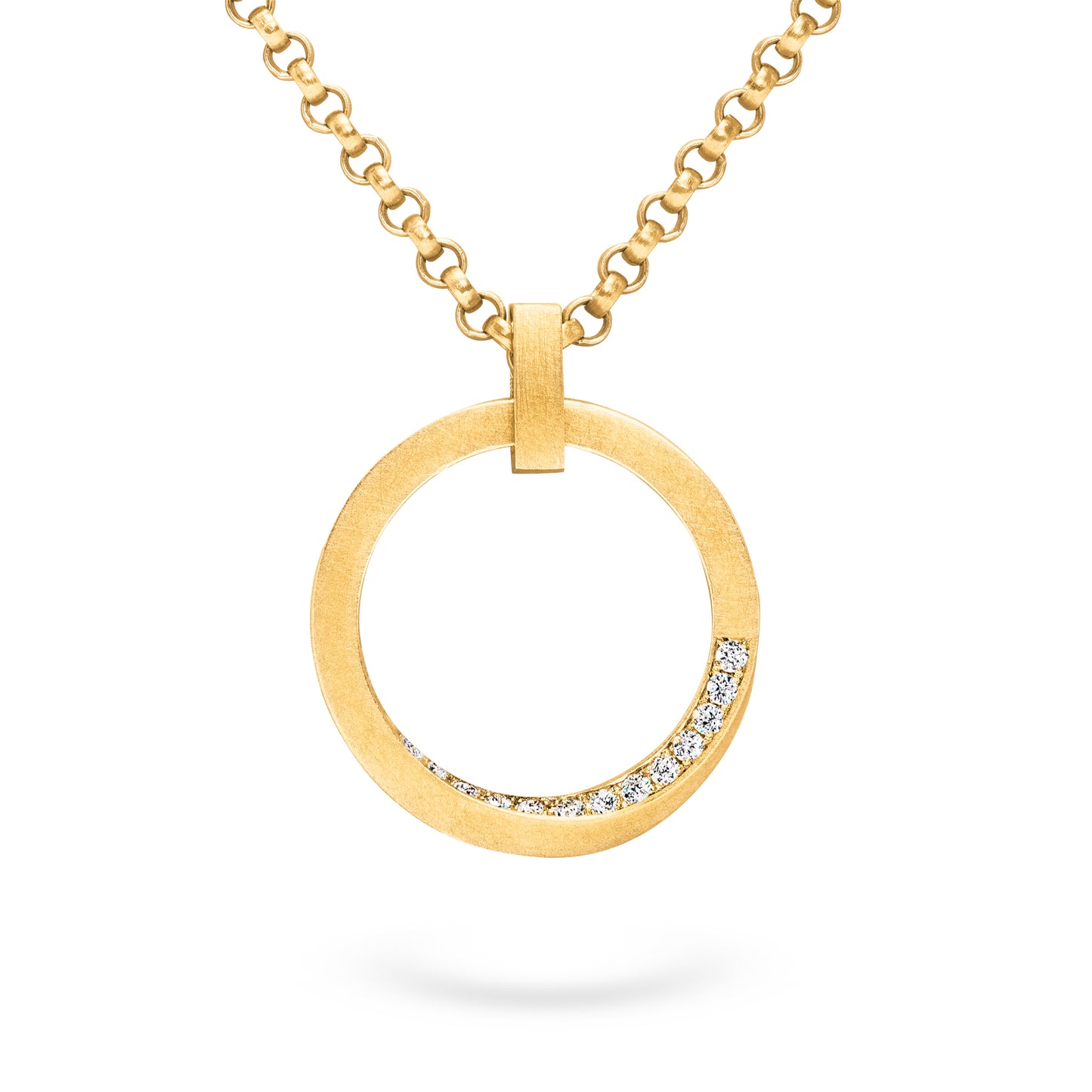 Kette mit Anhänger in Gelbgold – Twister Kollektion von Jan Spille, fair produziert in Hamburg