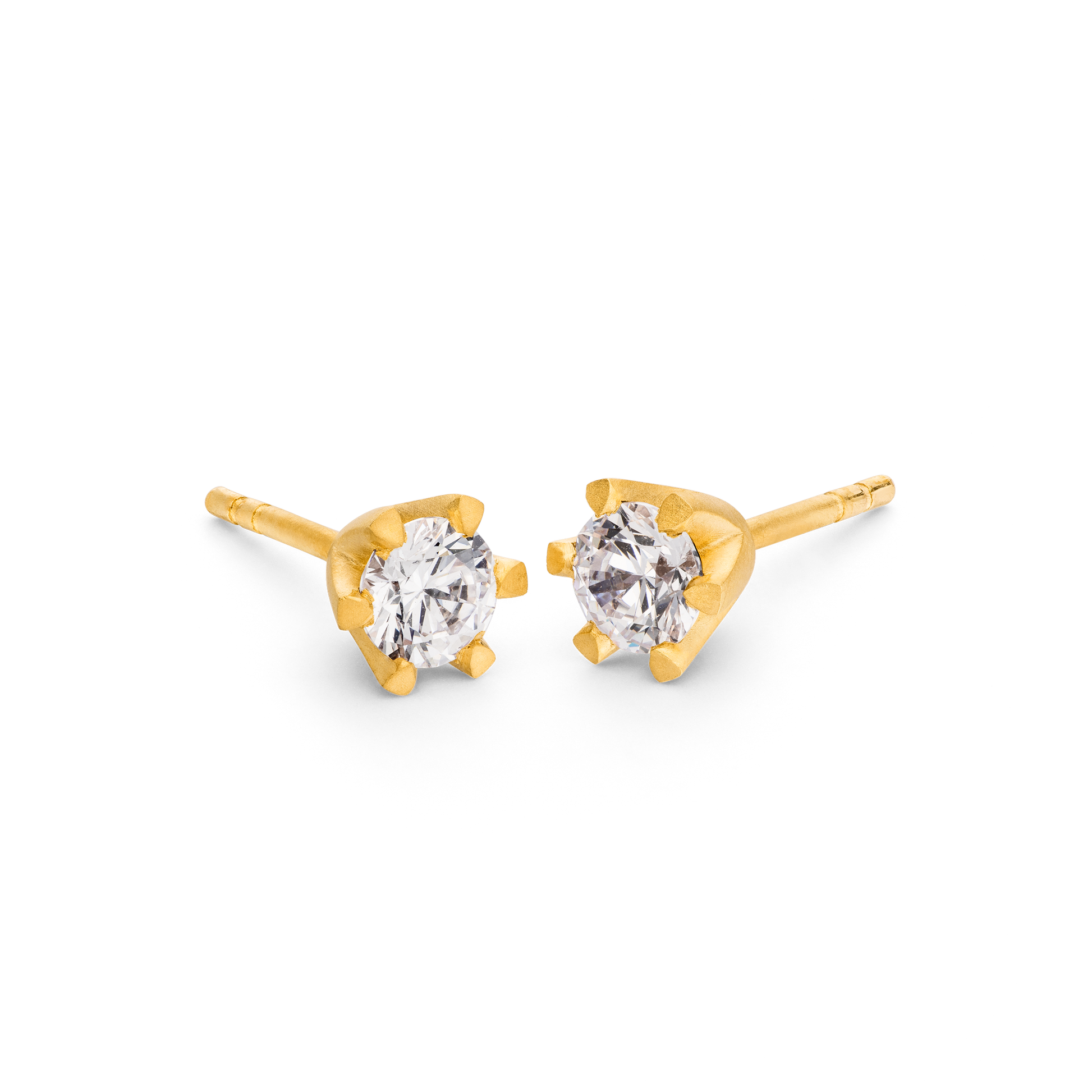 Ohrringe aus Gold - Fairmined Eco Gold und ethischer Diamant DreieckigerForm