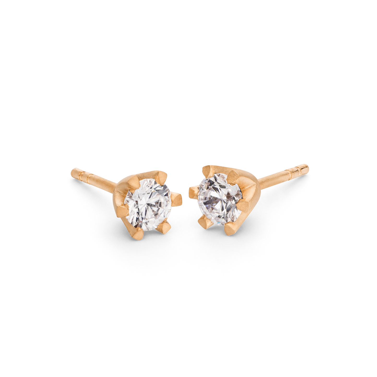 Ohrringe aus Fairmined Eco Gold und ethischer Diamant Dreieckige Form Roségold