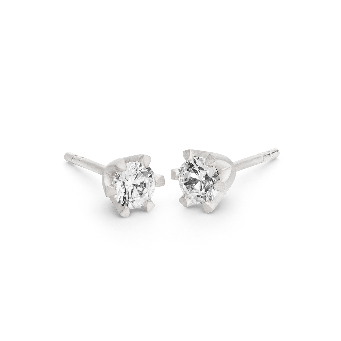Ohrringe aus Fairmined Eco Gold und ethischer Diamant Dreieckige Form Weissgold