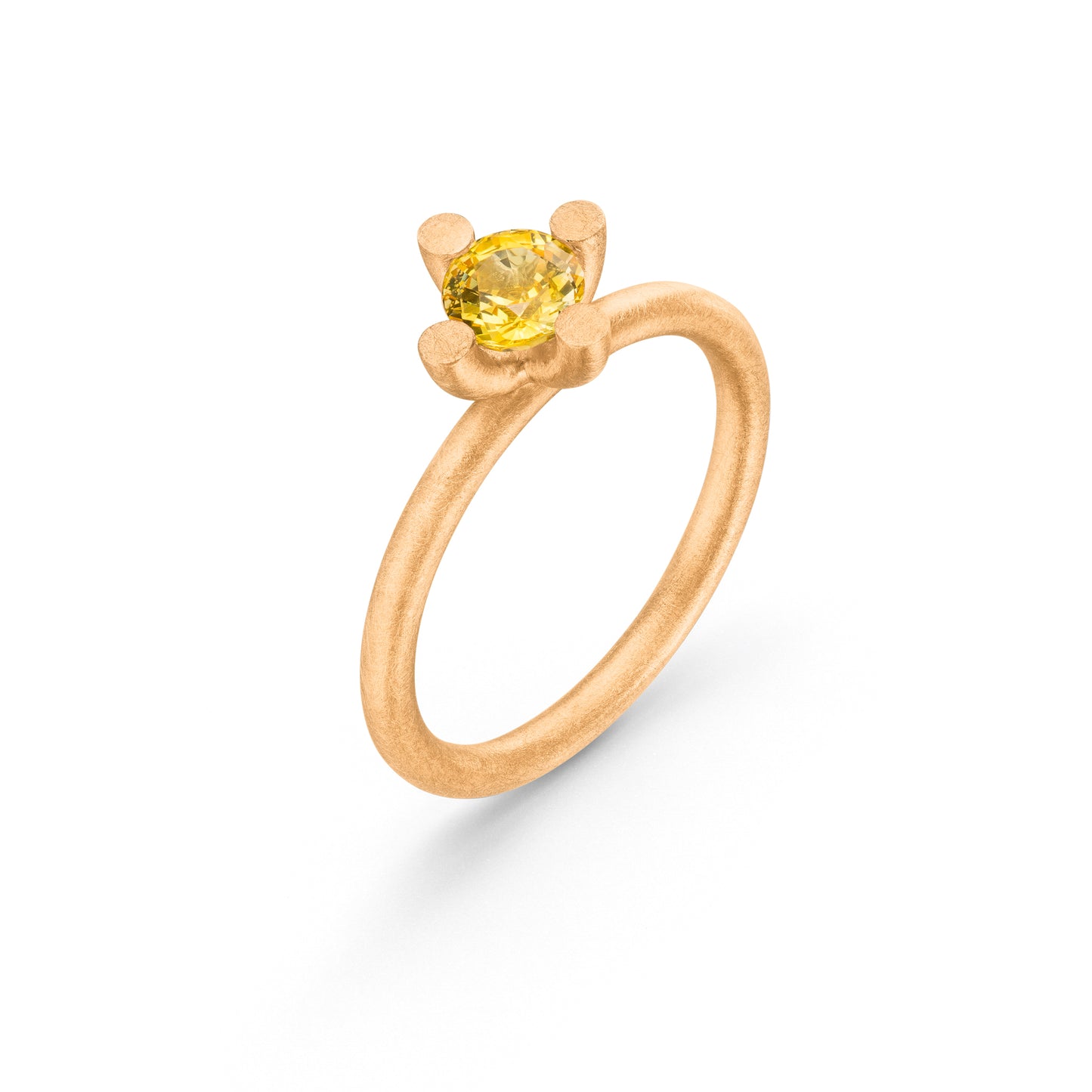 Verlobungsring gelbe Saphir in Fairtrade Roségold von Jan Spille aus Hamburg