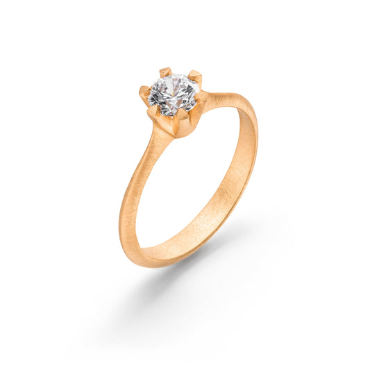 Verlobungsring mit Diamant Chaton-Ring in Roségold
