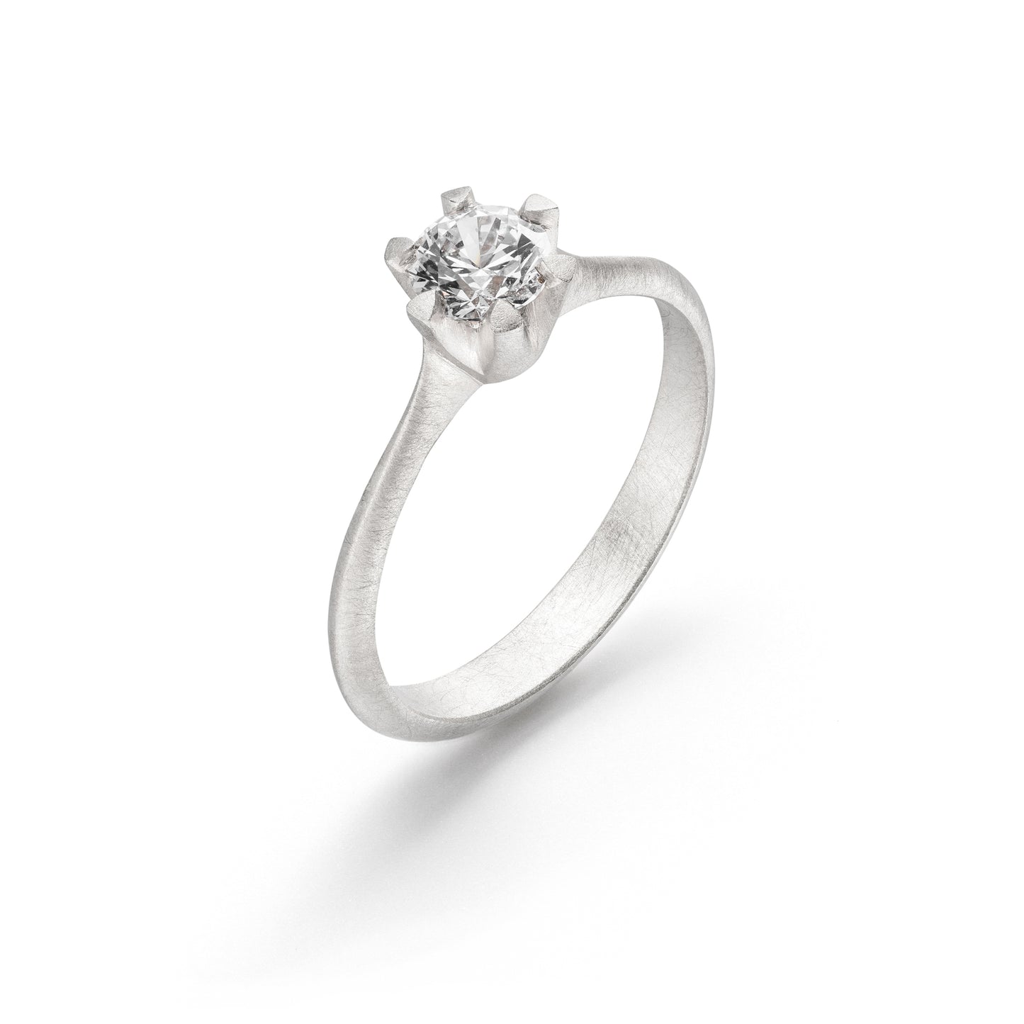 Verlobungsring mit Diamant Chaton-Ring in 18 kt Weissgold